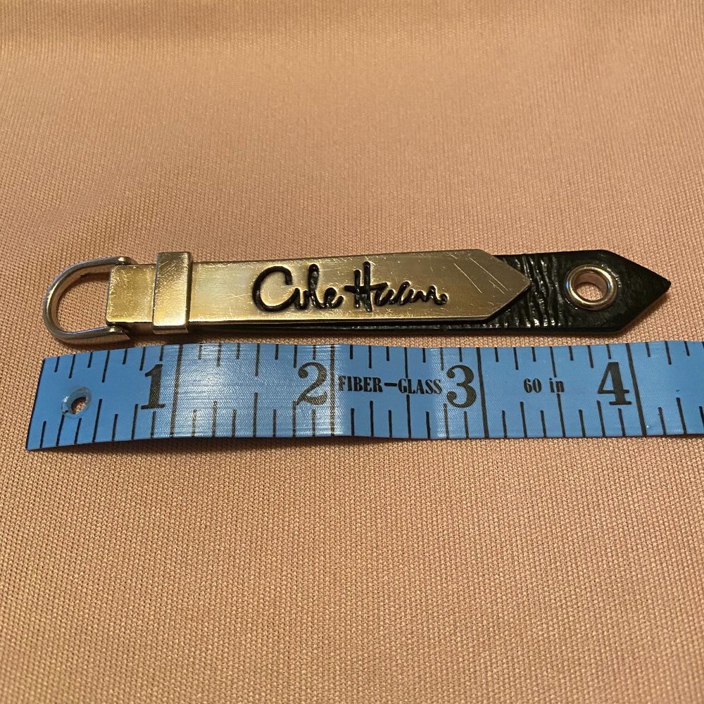 Cole Haan Silver and Black Metal Charm Keychain